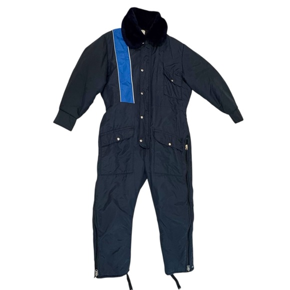 Vintage Walls Large Tall Blizzard Pruf Mens Blue Insulated Coveralls Snow Suit - Picture 1 of 8